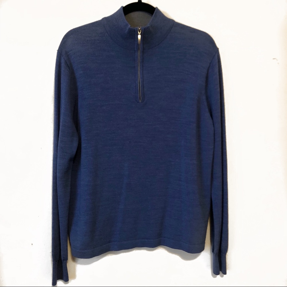 Toscano Men’s Half Zip Merino Wool Blend